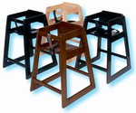 Deluxe wood high chair, #022-801DK