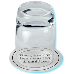 "This glass has been washed & sanitized" coaster, #1423010