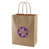 Custom 8" x 4.75" x 10.5" Natural Kraft shopping bag, No. 765-1NKS0810NAT