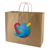 Multi-color custom logo 16" x 6" x 13" natural kraft shopping bag, No. 765-1NKS1613NAT/MC