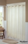 Brand-mandated Hookless® shower curtain, Litchfield beige fabric, No. 774-HBH43LIT05X