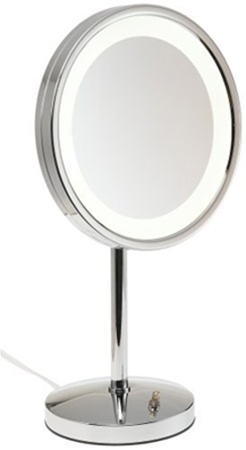 Jerdon First Class 5X Lighted Table Top Mirror, Chrome, No. 780-HL1015CL