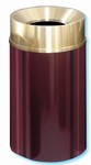 Glaro "Mount Everest" satin brass burgundy enamel funnel top waste receptacle with 12" opening, #783-F2041BY