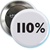 Custom message button on a 1-3/4” white button