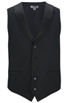 Men's black satin shawl vest, No. 843-4495