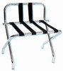 Luggage rack with backrest, walnut finish with brown straps, No. 022-1055B-WA-BN - case of 6 pcs.