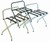 Luggage rack with backrest, walnut finish with brown straps, #022-1055WA-BN - case of 6 pcs.