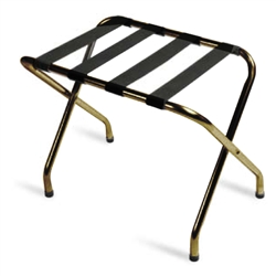 Luggage rack, brass-plated with black straps, #022-155BR-BL - case of 6 pcs.
