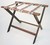 Walnut wood luggage rack with brown straps, No. 022-177DK - case of 5 pcs.
