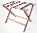 Whitewash wood luggage rack with brown straps, #022-177WW- case of 5 pcs.