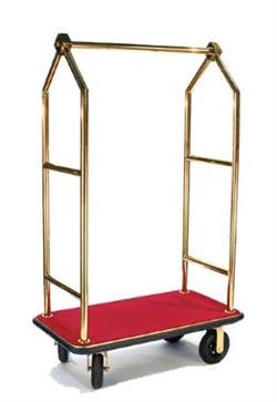 Bellman's cart, shown in Gold finish with 8" gray poly wheels, #022-2633