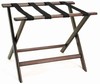 Walnut wood luggage rack, with black or brown straps, #022-277DK- case of 6 pcs.
