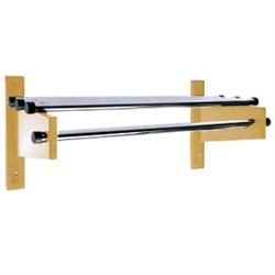 Designer series wood rack with metal top bars, #022-TDE