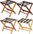 Wood luggage rack, with black straps, #022-TLR-100- case of 3 pcs.