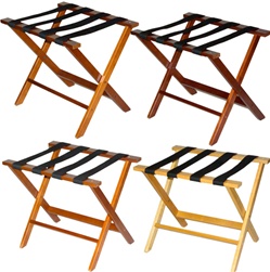 Wood luggage rack, with black straps, #022-TLR-100- case of 3 pcs.