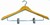 Ladie's flat suit hanger with clips, natural finish with regular open hook, chrome, No. 029-SK001G