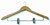 Ladie's flat suit hanger with clips, natural finish with mini hook, chrome, No. 029-SK001GB