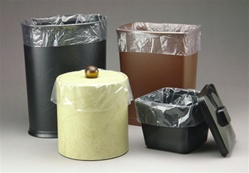 Bio-degradable ice bucket poly bag, 9.5" x 10" with 4" gusset on both sides. No. 09-1421