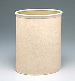 Economy metal 13-quart oval wastebasket with no gold banding by Lancaster Colony, No. 09-1565, case of 8 pcs.