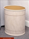 Deluxe metal 13-quart oval leatherette wastebasket by WESCON/Lancaster Colony, #09-7565, case of 8 pcs.