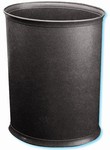 Courtyard-specified black 13-quart oval wastebasket by WESCON/Lancaster Colony, #09-7600/05 black, case of 8 pcs.
