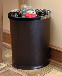 BLACK recycle insert for 13-quart oval wastebasket, # 09-7601R