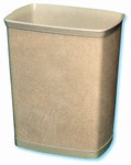 Ignition-resistant 7-quart rectangular leatherette wastebasket by WESCON/Lancaster Colony, #09-7950, case of 12 pcs.