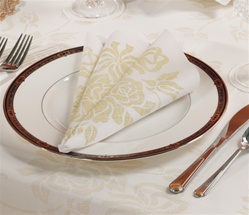 Gold Prestige 17" x 17" linen-like dinner napkins, No. 10-125046