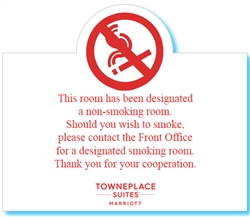 TownePlace Suites Non-Smoking Room tent card, #1221225