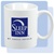 Sleep Inn 11-ounce C-handle white ceramic coffee mug with violet Sleep Inn logo
