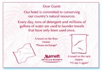 Marriott Hotels & Resorts Towel Saver tent card, #1226101