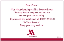Marriott Hotels & Resorts No Service flat card, #1227401