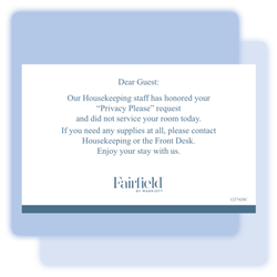 Fairfield by Marriott No Service flat card, #1227420C