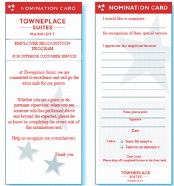 TownePlace Suites Employee Recognition flat card, #1227625