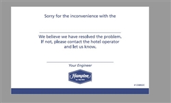 Hampton by Hilton Sorry for the Inconvenience engineering flat card, #1228932C