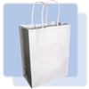 Plain white medium paper gift bag, #122930