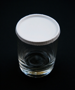 75mm plain white Snapcap glass cap, #149-75mmPL-SNAP