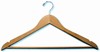 Men's flat suit hanger, natural finish with regular open hook, chrome, # 493-31070