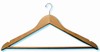Men's flat suit hanger, natural finish with mini hook, chrome, #493-31090