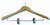 Ladie's flat suit hanger with clips, natural finish with ball top hook, chrome, #493-32082