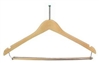 Men's contour suit hanger with Lockbar, natural finish with ball top hook, chrome, #493-34181