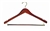 Men's Contour suit hanger with lockbar; Open Hook, WALNUT finish with brass hardware,  No. 493-34271