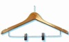 Ladies' contour suit hanger with clips, natural finish with ball top hook, chrome, #493-35182