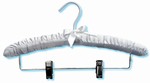 Ladies' ivory satin padded suit hanger with clips, regular open hook, #493-37002