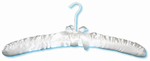 Ladies' ivory satin padded suit hanger, mini hook, #493-37010
