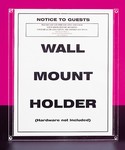 Wall mount rate card holder for 8-1/2" wide x 11" high insert, #497-233
