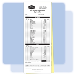 2-part custom-printed laundry/valet list, 4-1/4" wide x 11" long, #564-LLB2