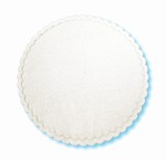 Cellulose 3-3/8" diameter round white coaster, multi-ply cellulose with waxed back, #607-CACPW