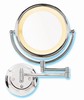 Double-sided, lighted wall-mount mirror, #645-951