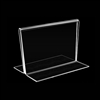 Acrylic sign stand, T-type 5" wide x 3.75" high. # 657-220-5375